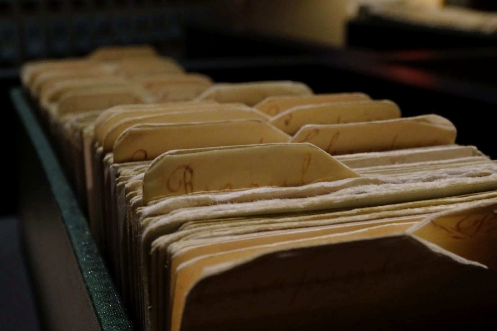 A drawer of manila files kept in order